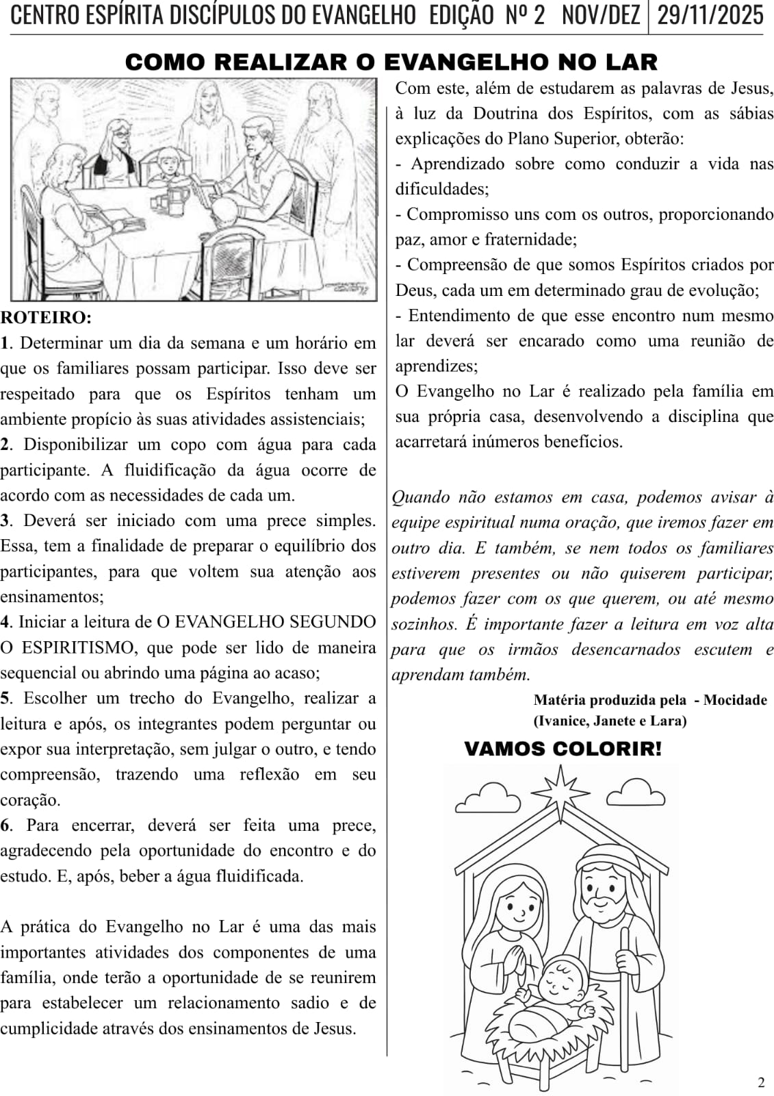 - Como realizar o evangelho no lar - Vamos colorir!