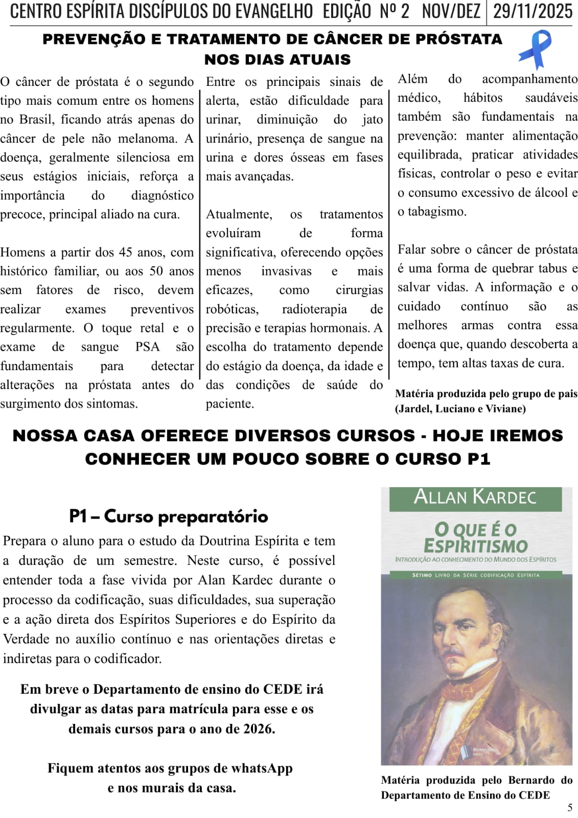 -Prevenção do câncer de próstata -P1 – Curso preparatório