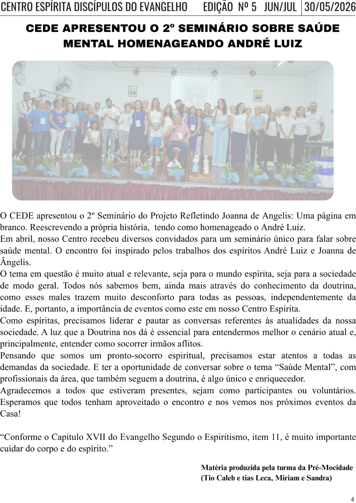 2o Seminário sobre Saúde Mental
