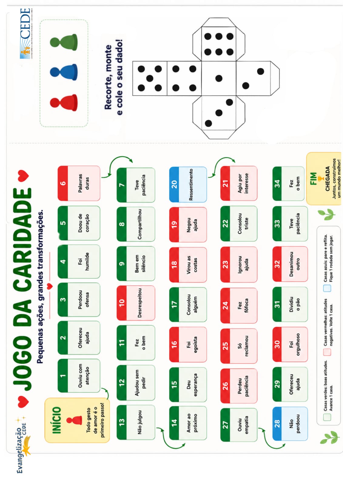 Jogo da caridade para imprimir e jogar